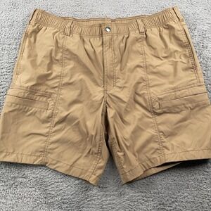 Duluth Trading Co Shorts Mens 42 Khaki Cargo Nylon Stretch DuluthFlex Hike Yeah
